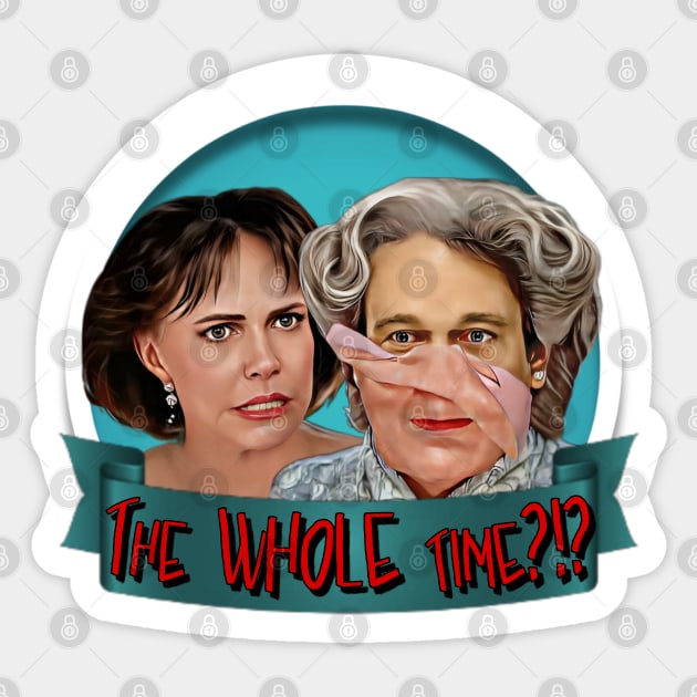 Mrs Doubtfire Exposed Sticker by Zbornak Designs